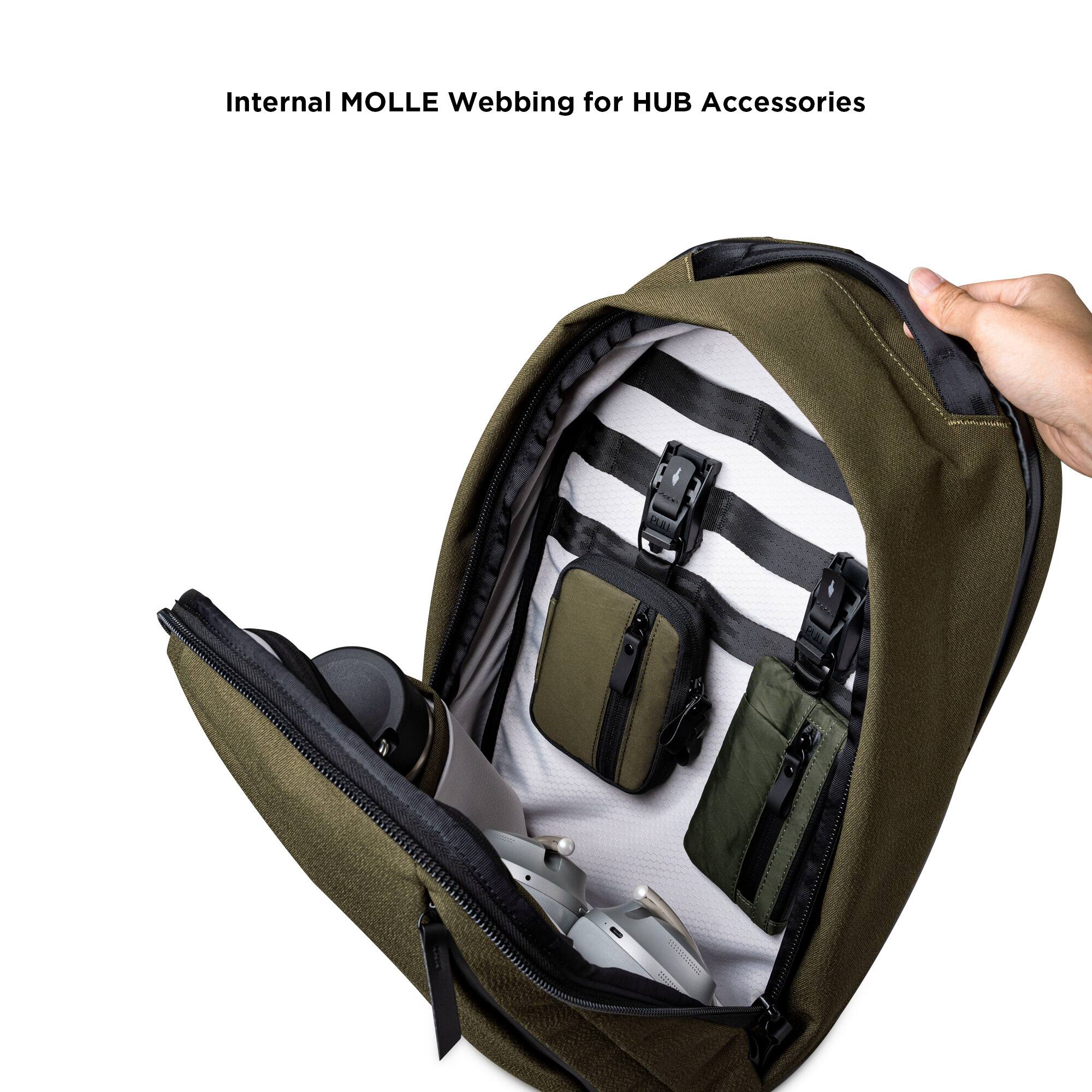 Internal MOLLE Webbing for HUB Accessories