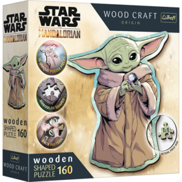Trefl - Wood Craft 160 Piece Wooden Puzzle - Star Wars - Grogu - Green, Beige