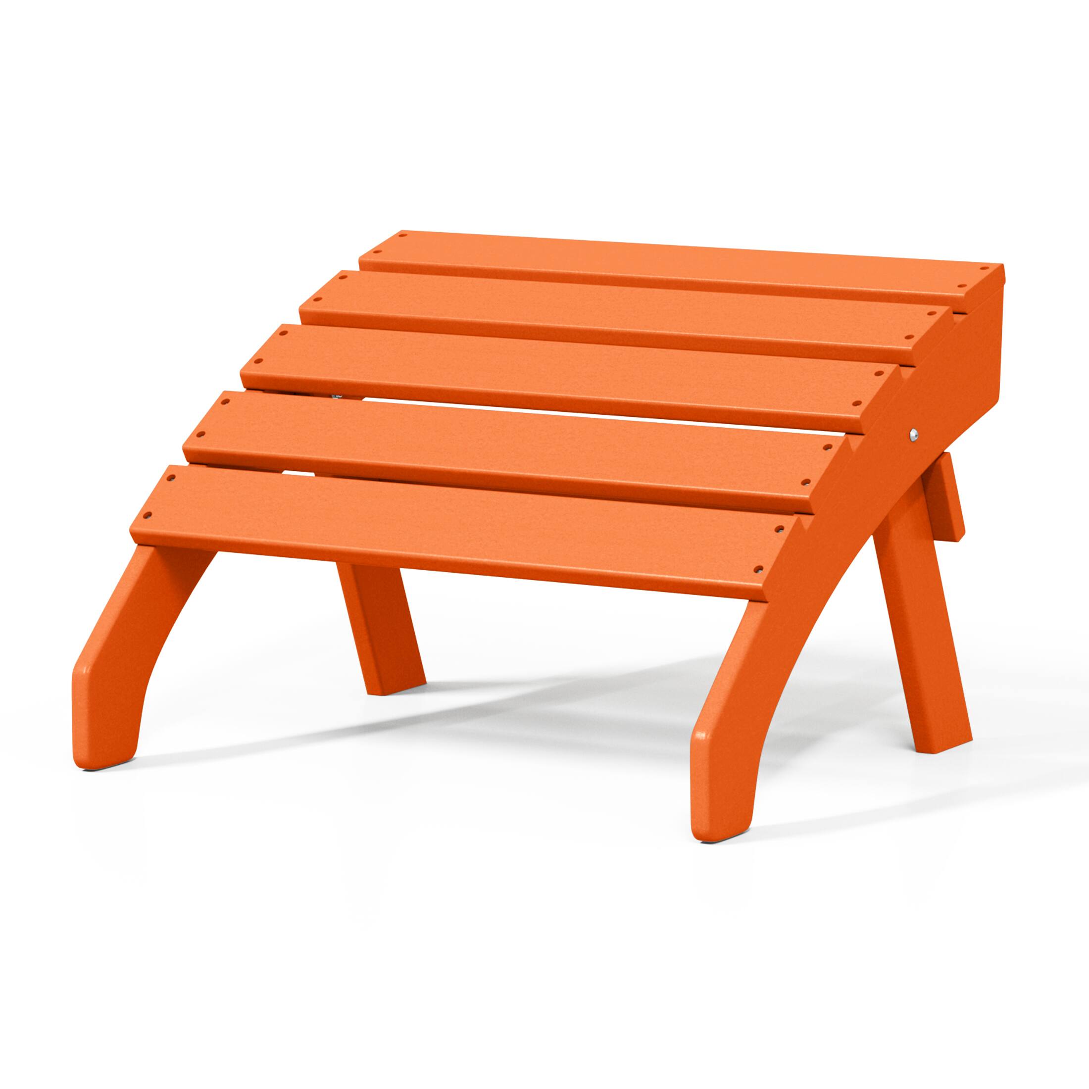 Alt View 2. WestinTrends - WestinTrends Dylan Outdoor Patio HDPE Adirondack Ottoman Footrest - Orange.