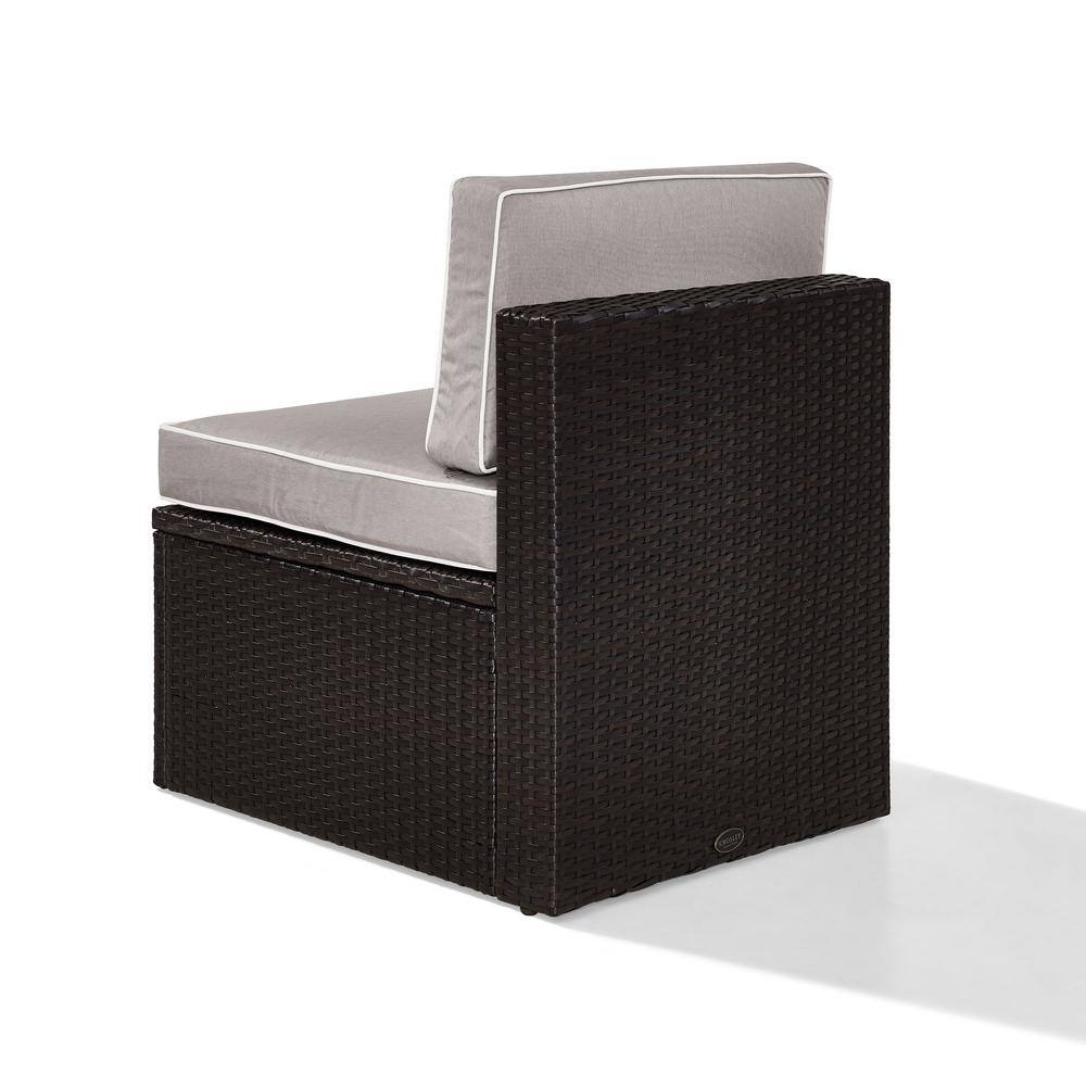 Left. Crosley Furniture - Palm Harbor Wicker Armless Outdoor Sectional Chair - Gray.