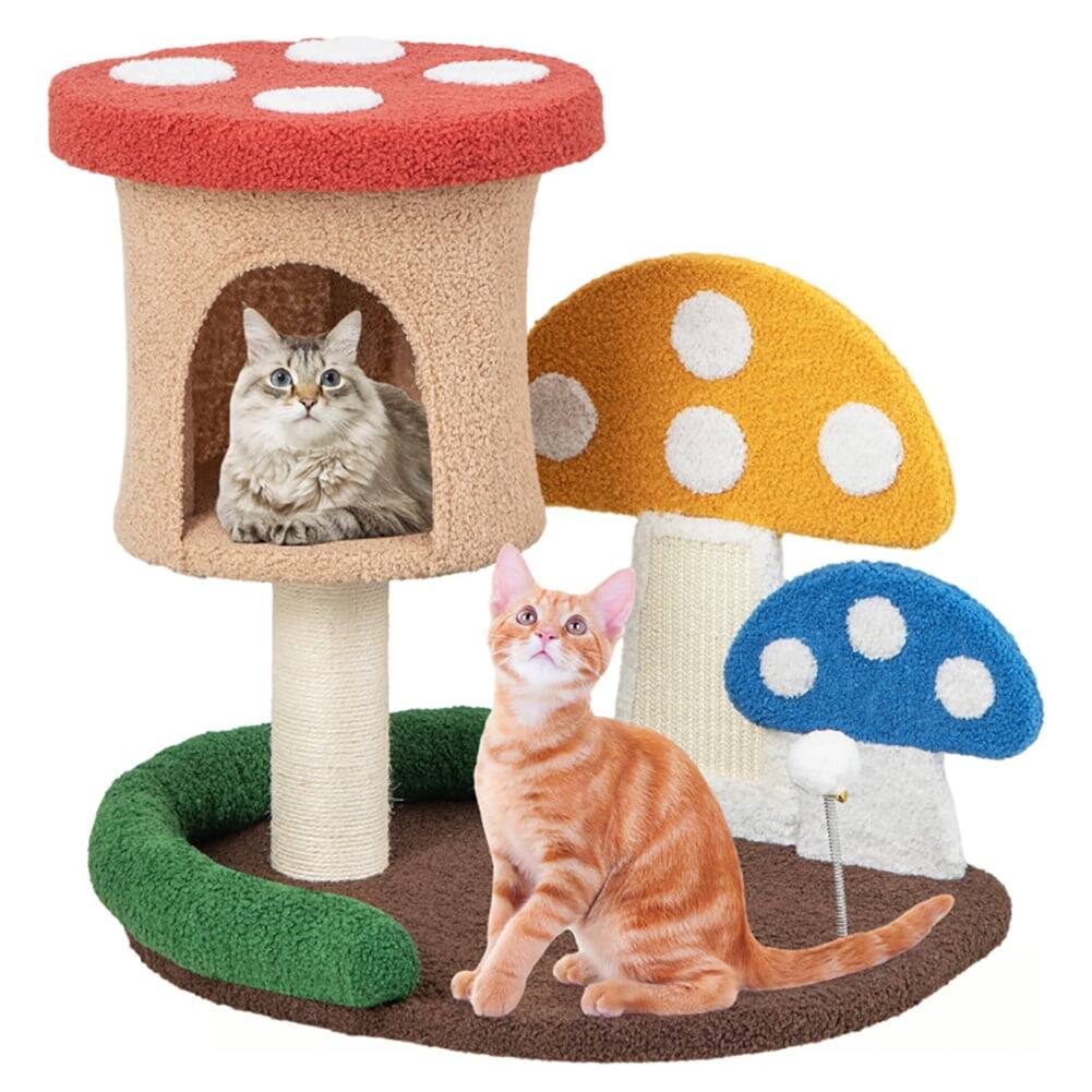 Alt View 2. Kadyn - Cat Tower, Cat Tree for Indoor Cats, 4-In-1 Cat Tree with Condo and Platform-Multicolor for Kittens, Elderly Cats - Brown.