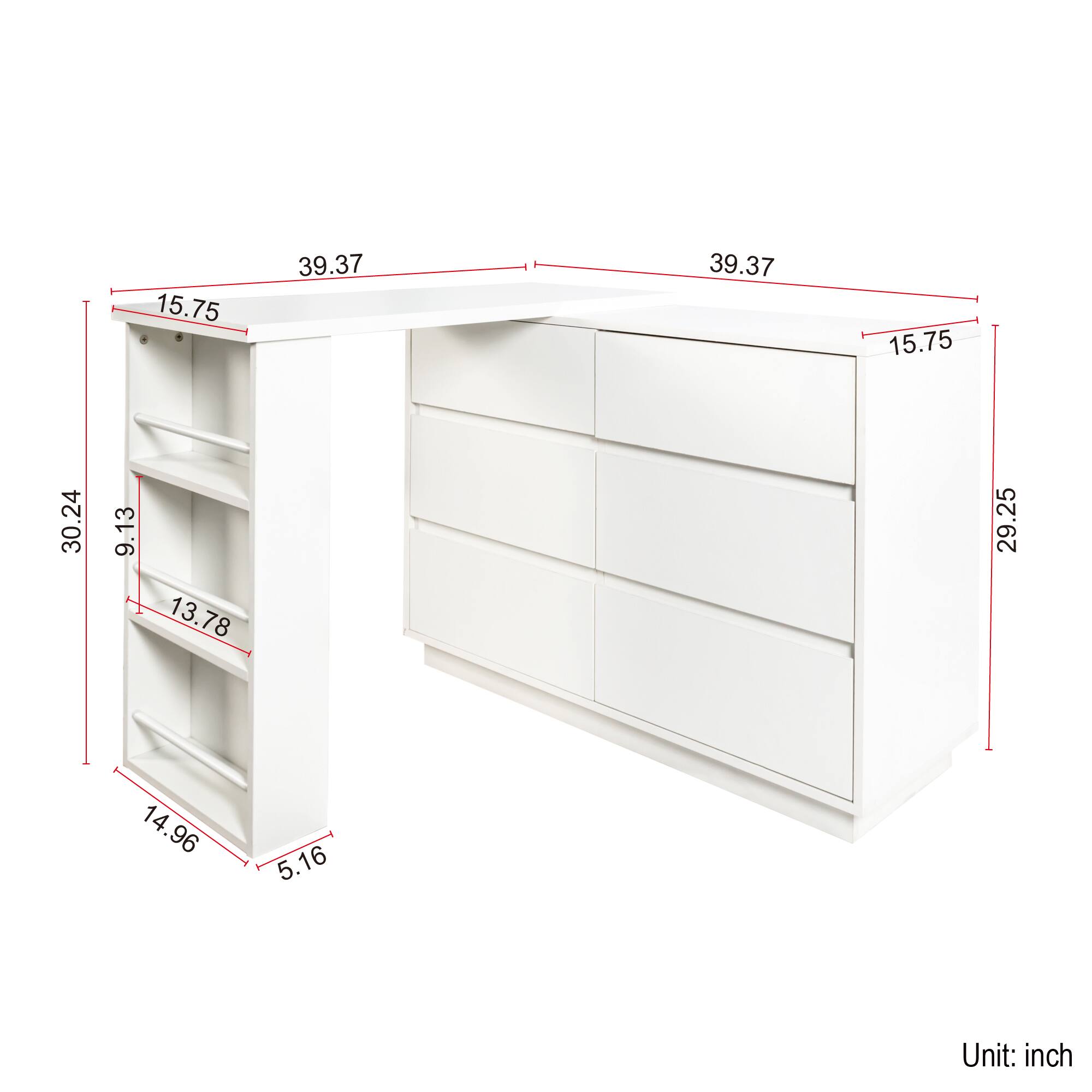 15.75 39.37 39.37 15.75 30.24 9.13 13.78 29.25 14.96 5.16  
Unit: inch