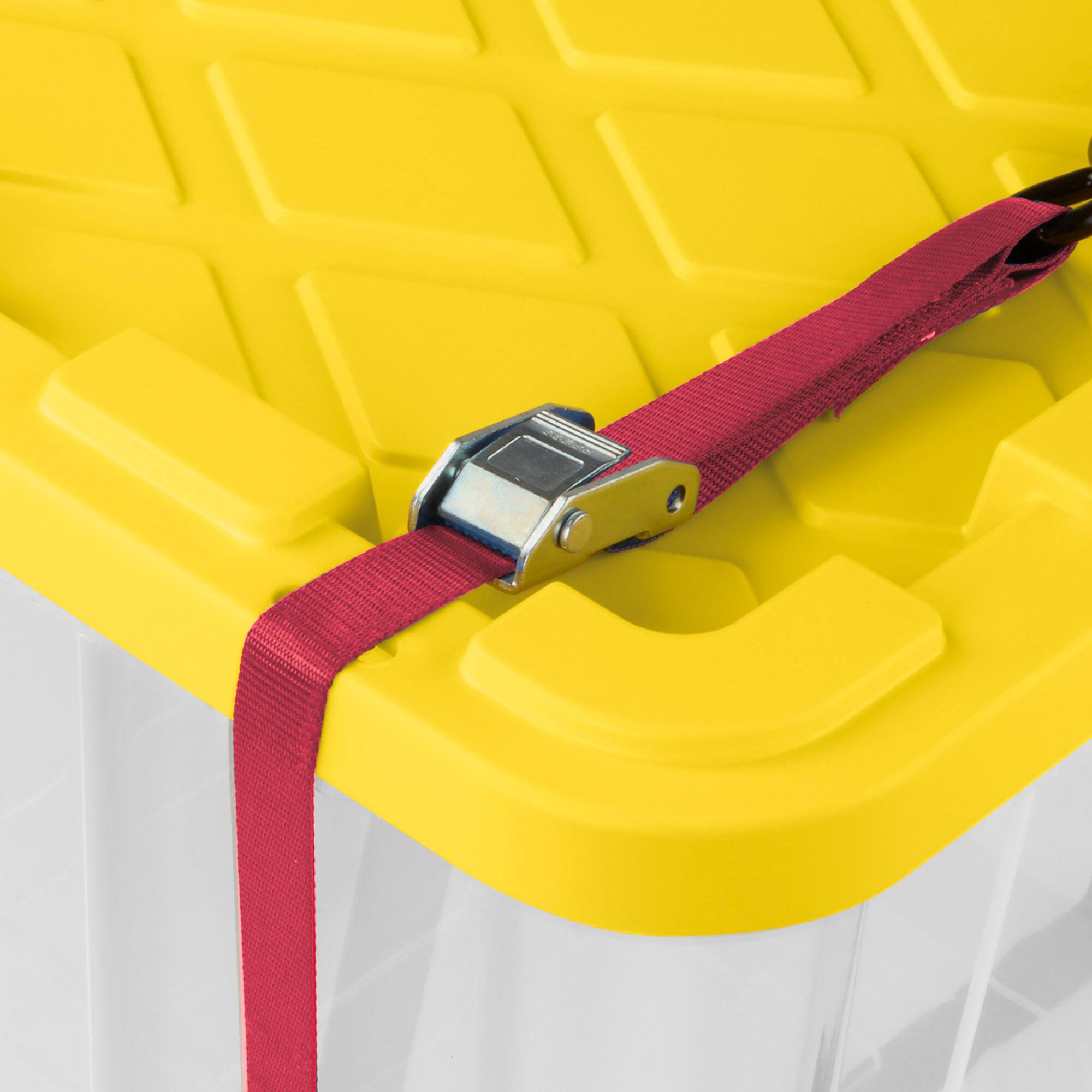 Alt View 7. Sterilite - Sterilite Industrial Storage Box with Carrying Handles, 27 Gal, Yellow, 8 Pack - Clear/Yellow Lily Lid.