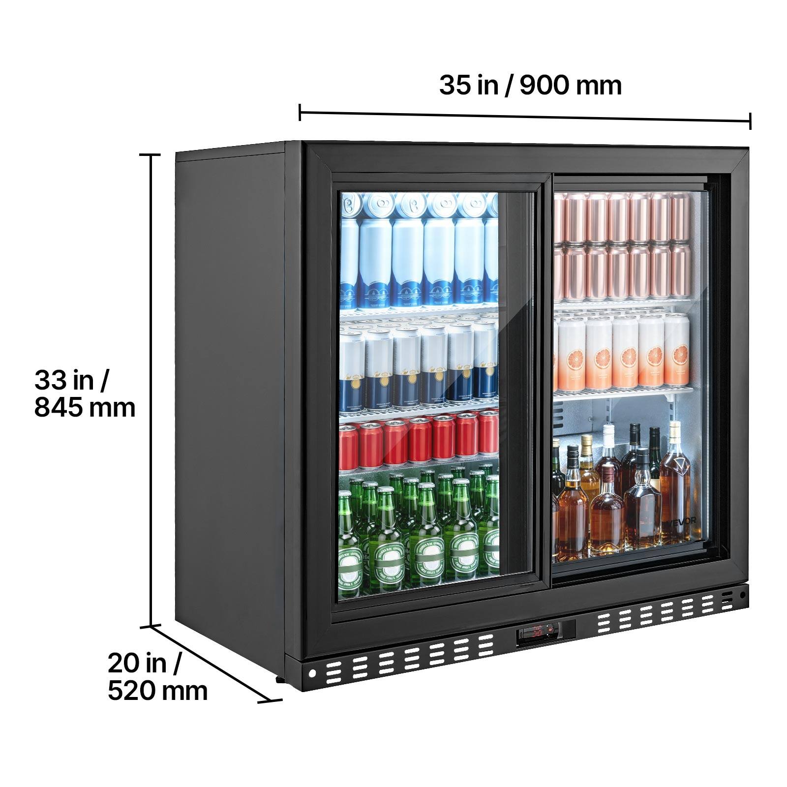 35 in / 900 mm  
33 in / 845 mm  
20 in / 520 mm