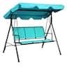 Costway - 3 Person Patio Swing Canopy Yard Furniture - Blue