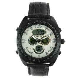 Timetech - Men's Sport Analog/Digital Multifunction Leather Watch - Gray
