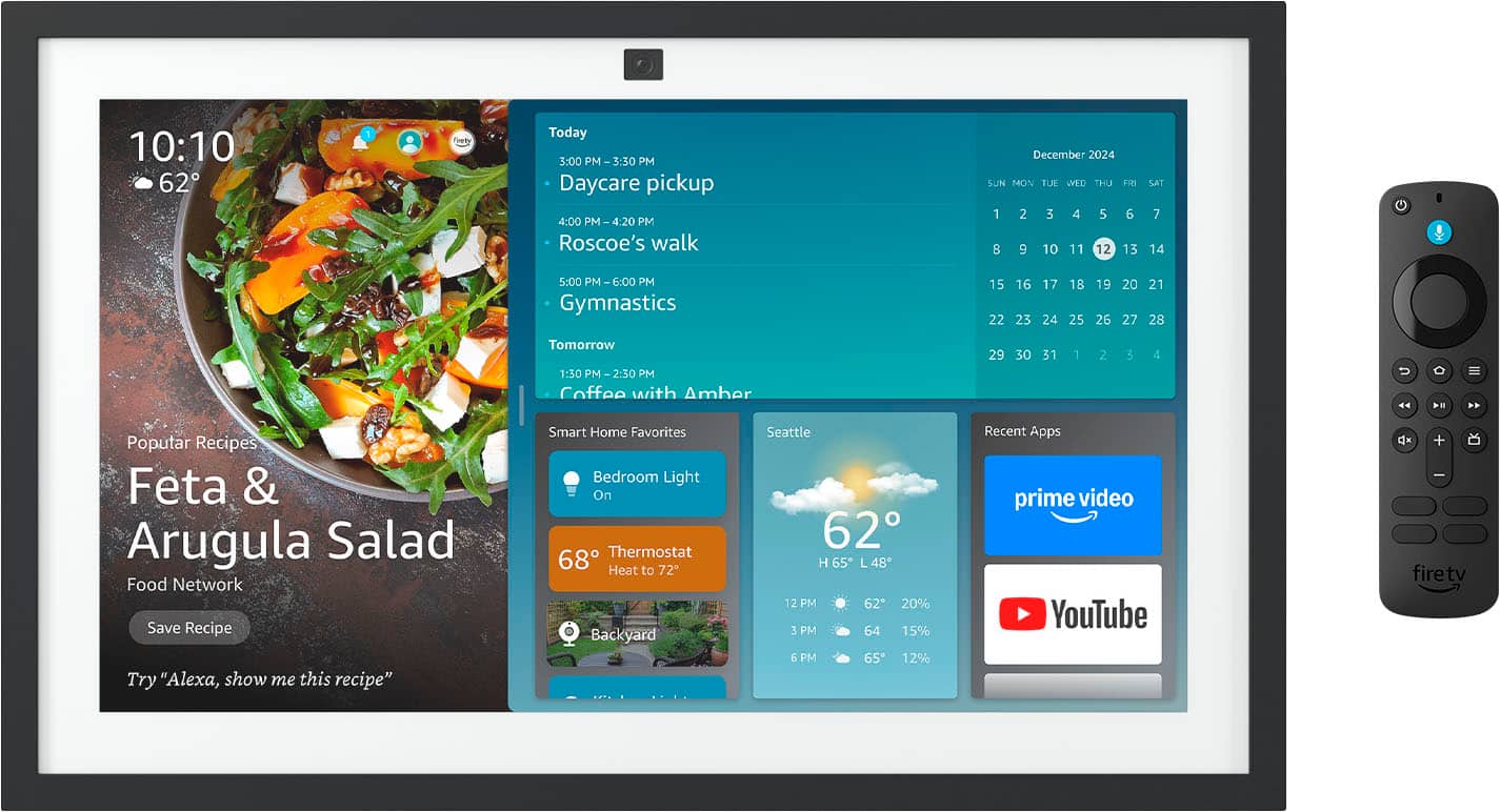Amazon - Echo Show 15 Full HD 15.6" smart display for home organization, with built-in Fire TV and Alexa - Black - Front_Zoom