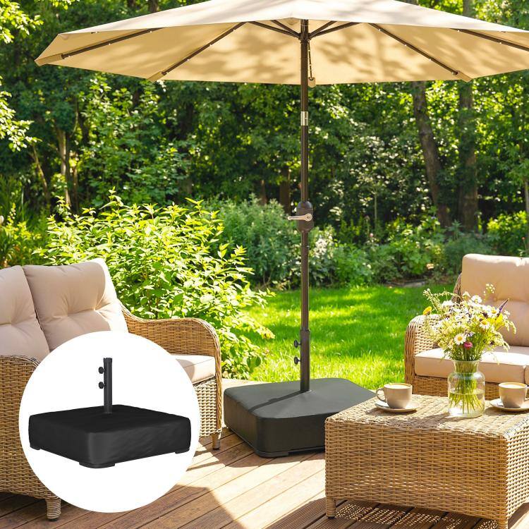 Alt View 2. PULUZ - Garden Parasol Base 176 lbs Sand Filled Heavy Duty Stand for Cantilever Umbrellas and 1.9 inch Poles - Black.