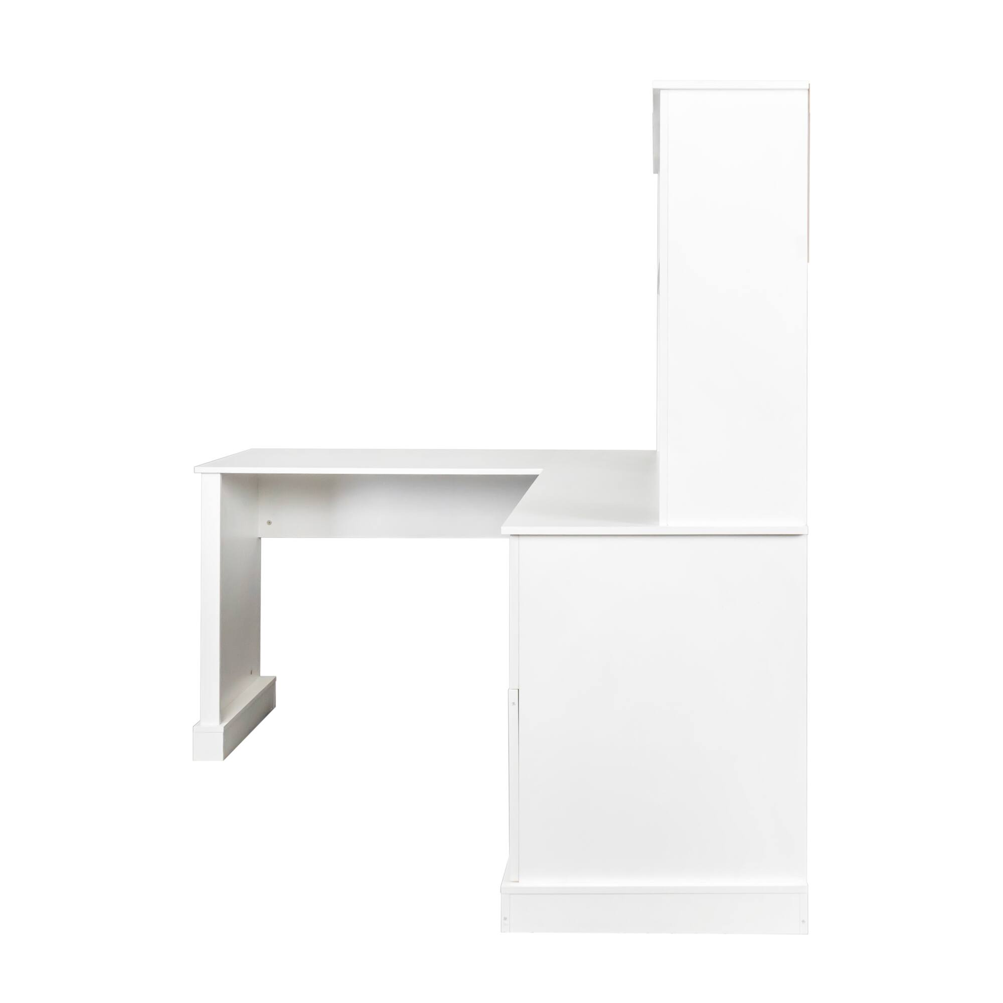 Alt View 4. Tiramisubest - Home Office Computer Desk with Hutch, Antiqued White finish - White.