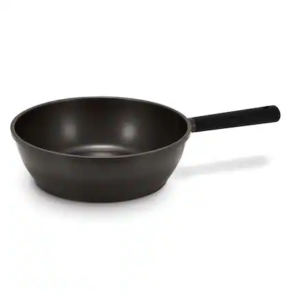 Front. Cuckoo - 11" Ceramic Nonstick Wok Pan, Nonstick, Induction Compatible COP-B2810HGB - Black.