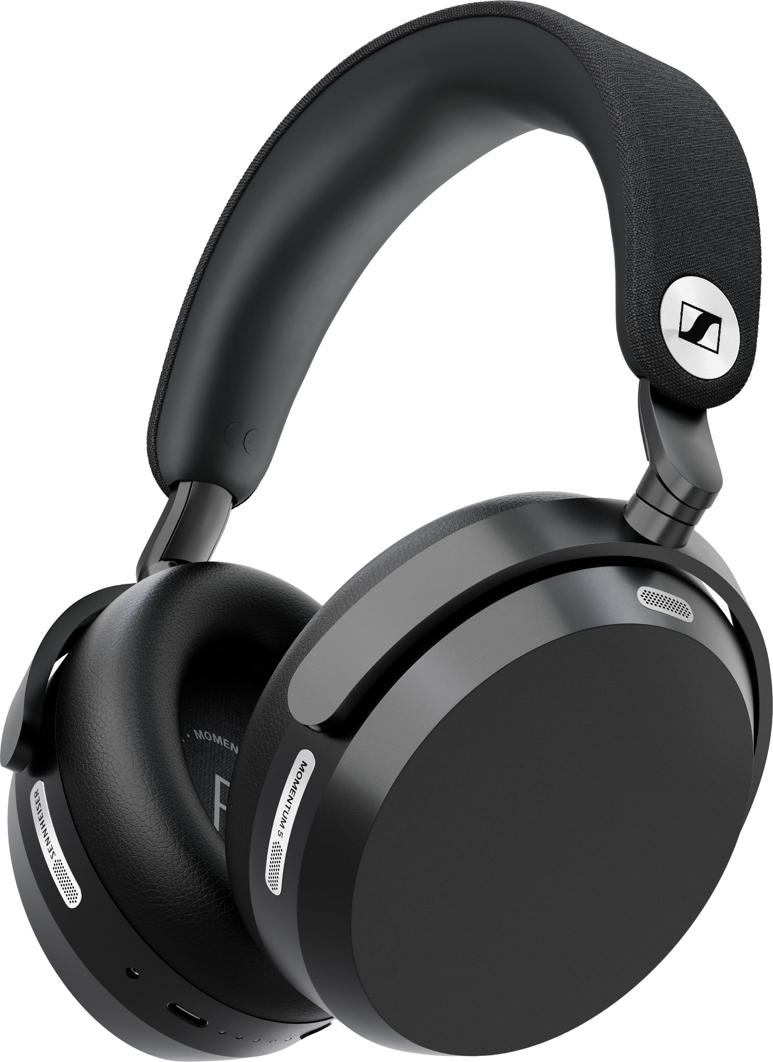 Sennheiser - MOMENTUM 5 Wireless Adaptive Noise-Canceling Around-The-Ear Headphones - Black - Front_Zoom
