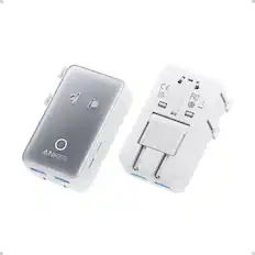 Front. Anker - Nano Travel 5-Port Power Adapter, Smart Temperature Control - White.
