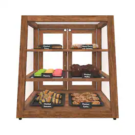 Koolmore - 21 In. Artisan Dark Wooden Slanted Bakery Display Case 3.5 Cu. ft. (KM-BDW-21SLD) - Dark ash wood color