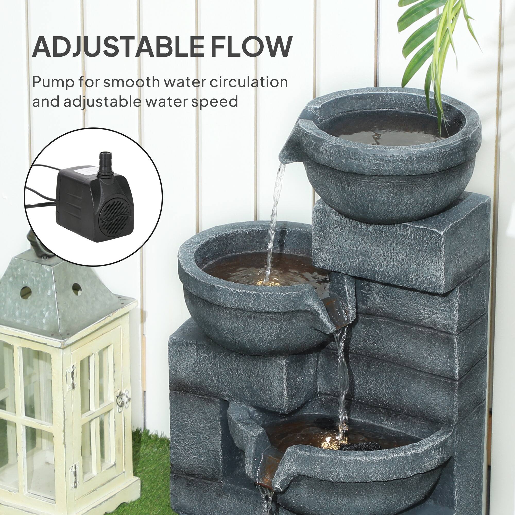 ADJUSTABLE FLOW  
Pump for smooth water circulation and adjustable water speed
