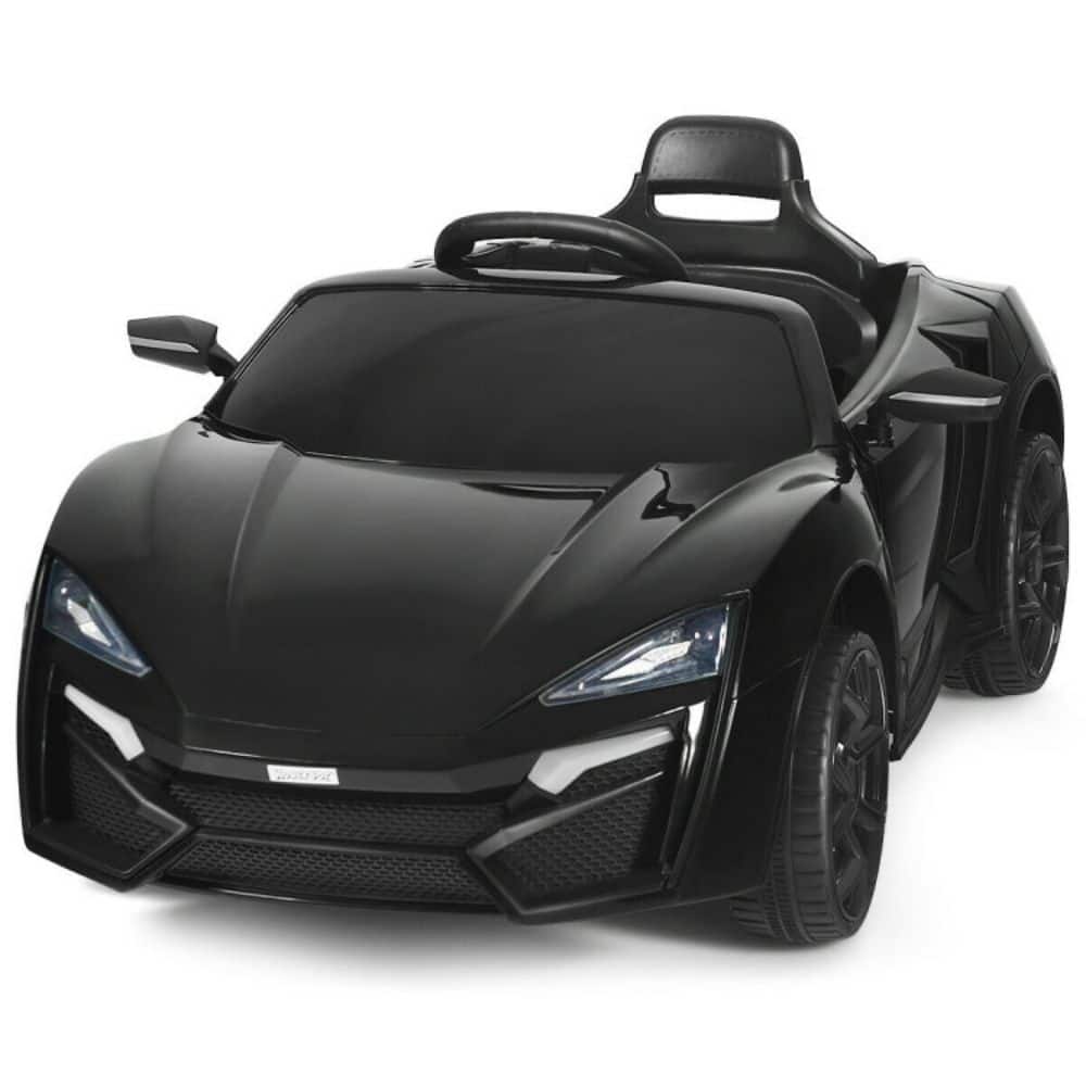 HONGGE - Electric Ride On Car for Kids with Remote Control and Music Player - Black