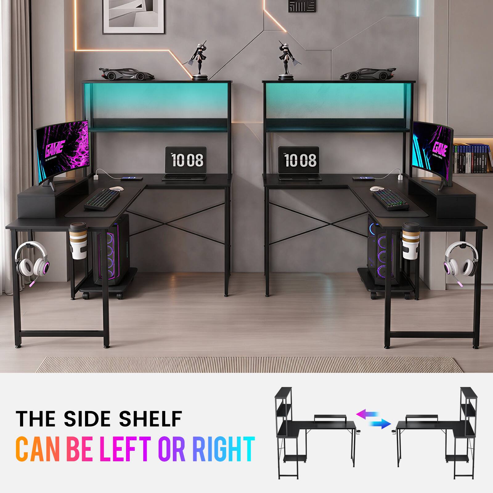 FIE  
GAME  
1008  
1008  
GIME  
THE SIDE SHELF CAN BE LEFT OR RIGHT