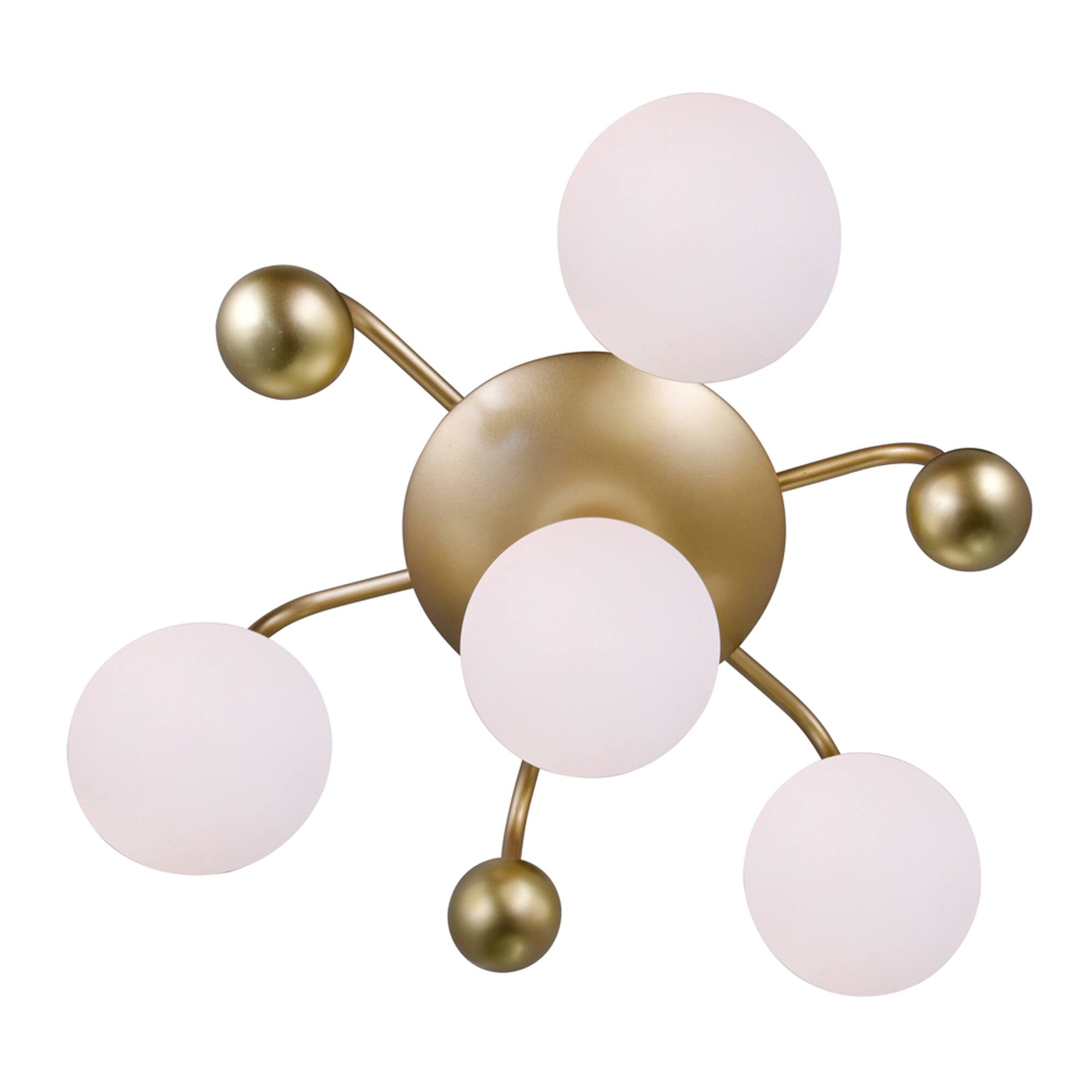 Left. CWI Lighting - Element 4 Light Flush Mount With Sun Gold Finish - Sun Gold.