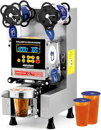 CLEP aldcha INTELLIGENT LCD SEALING MACHINE
0 Comulative Number
Temperature Display 0000 F 165
TAY
A RESAT at AUTO
00 POWER
7 me SE ROVSUN
EMERGENCY STOP
Please do not put your hand into the machine when the power supply is off