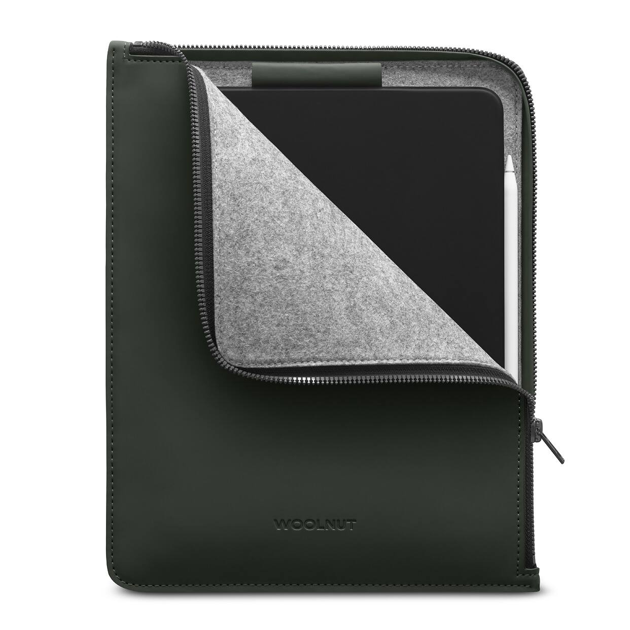 Left. Woolnut - Woolnut Coated PU Folio for 11-inch iPad Pro & Air - Green - Green.
