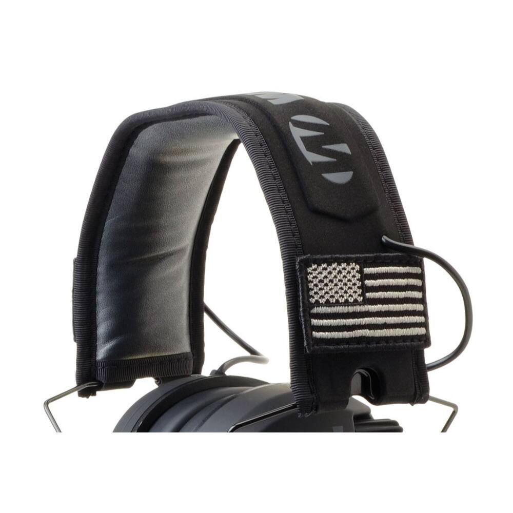 Left. Walkers - Walker's Razor Slim Electronic Shooting Muffs 2-Pack, Black America Patch - Black.