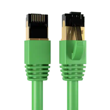 Front. Cables Direct Online - Cat8 Ethernet Cable 10FT, 40Gbps High-Speed RJ45 Shielded Copper Cord for Router, PC & Gaming - Green.