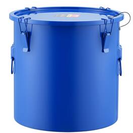 VEVOR - Fryer Grease Bucket, 8 Gal Oil Disposal Caddy Carbon Steel Fryer Oil Bucket with Rust-Proof Coating, Transport Container - Blue