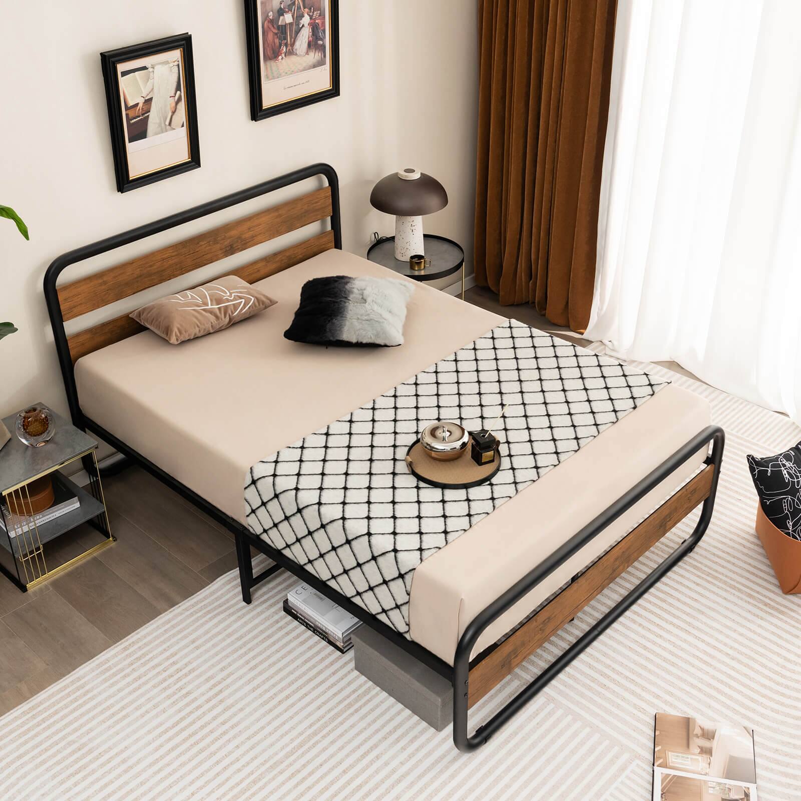 Alt View 9. Ecooso - Arc Platform Bed with Headboard and Footboard - Natural.