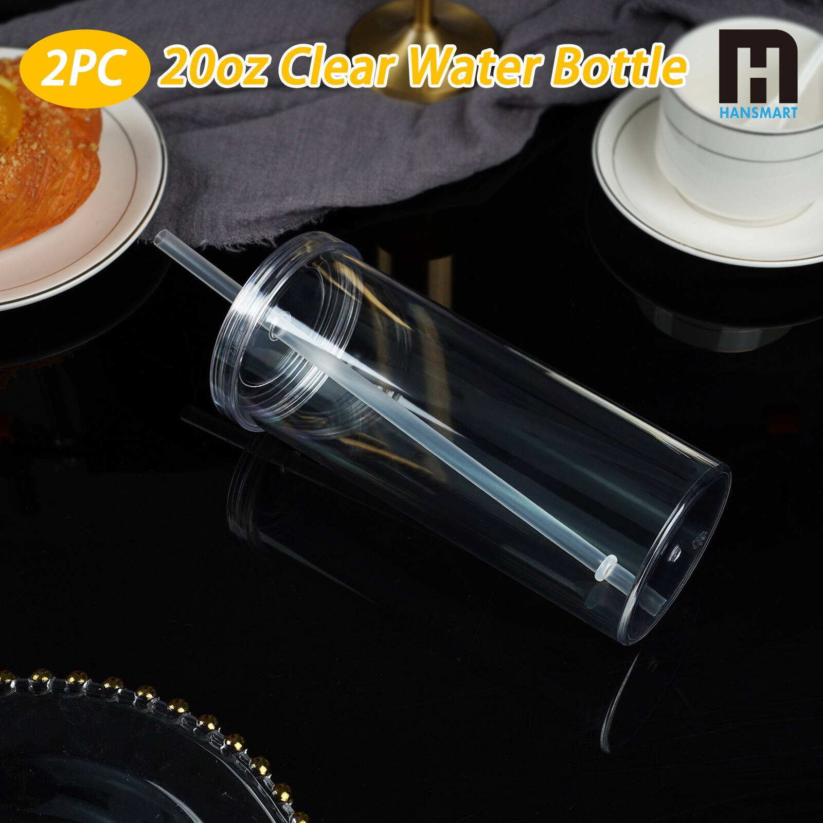 2PC 20oz Clear Water Bottle  
HANSMART