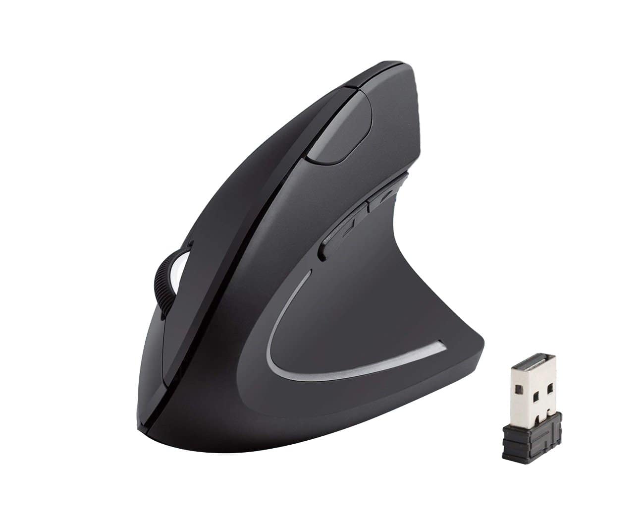 iMicro - MO-WVEO01 2.4GHz Wireless Vertical Ergonomic Optical Mouse - Wireless - Black