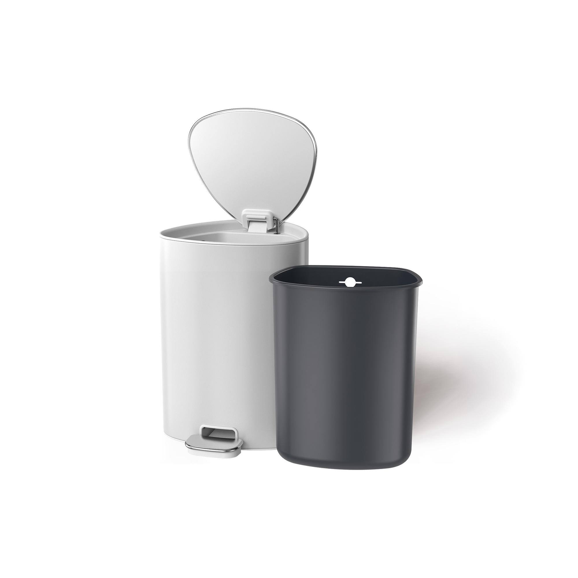 Alt View 1. Joseph Joseph - Easy Store 5-liter Pedal Pin with Liner Storage - White.