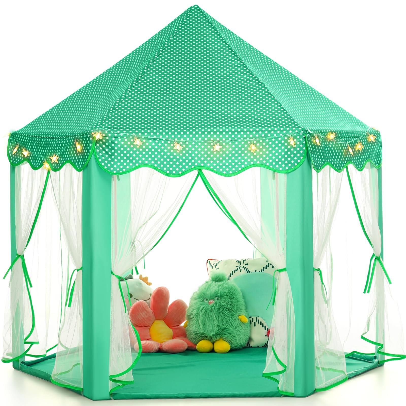 12 Green Tent with Little Star Lights