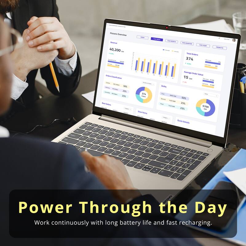 Platano Duerulew - 40,200 MAT  
- QARTES - FEAR Todal Ordiers 374 15.0%  
- FONA/ - 2s Driters Classification - 50%  
- 201 . - 29% -n Setwa 374 - Sive Same  
- Average Orier Value 15 SAR  
- Shifts - 25%  
- 5700 25% SAC  
- Quick Deialls e - E a 7  
- 2 . E F - A R 4 a - s - D Y  
- . x 42 o C H  V J 2 A 9 N N  
- M - a A ~ e - a - AL - - - e A - a - - it 7 : 2 a a - A e 2 2  
- ouS Power Through the Day  
Work continuously with long battery life and fast recharging.