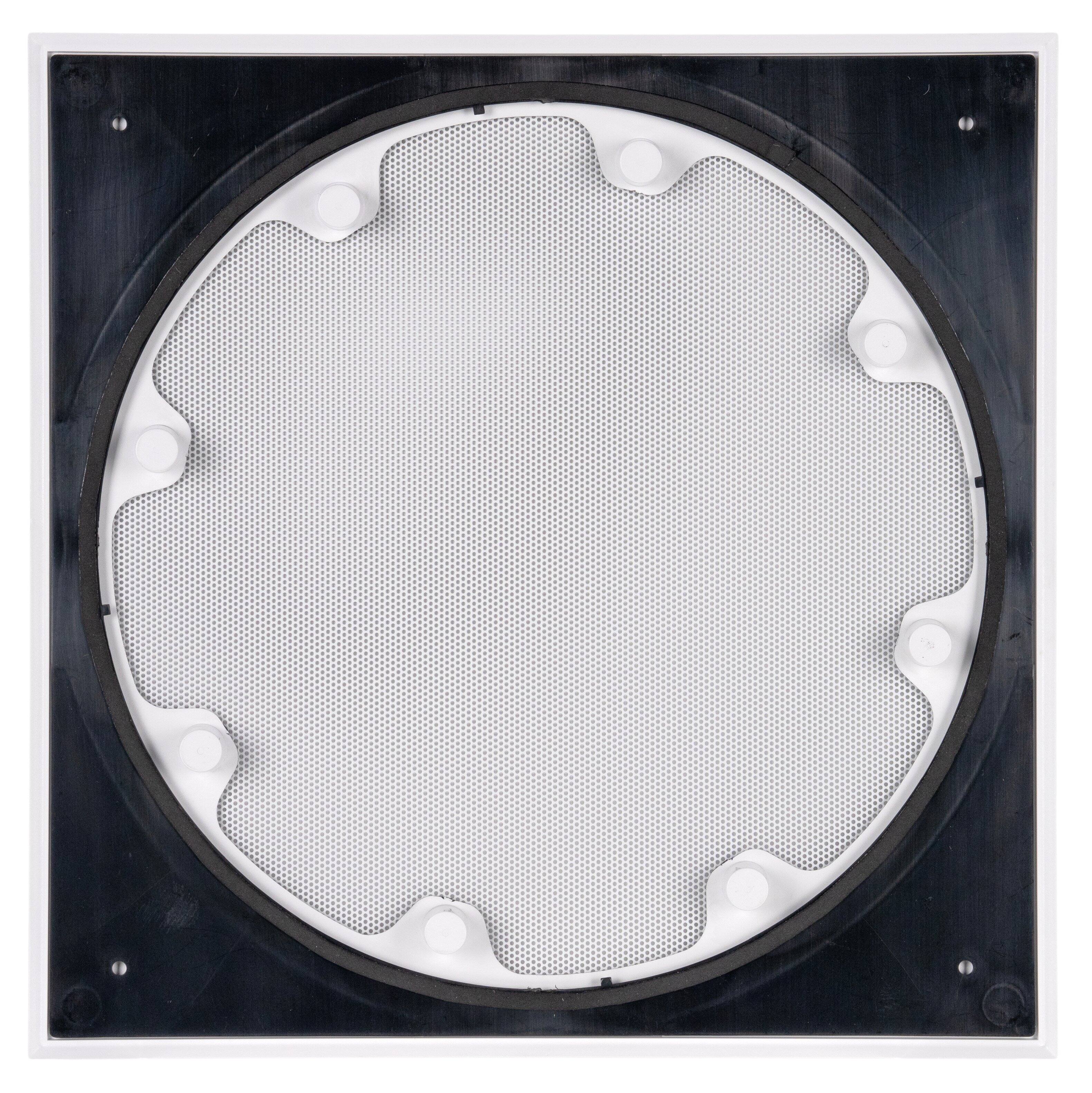 Angle. Sonance - XPC-8SQ-T - Visual Experience Extreme 8" Large Micro-Trim Square Adapter with Grille (2-Pack) - Paintable White.