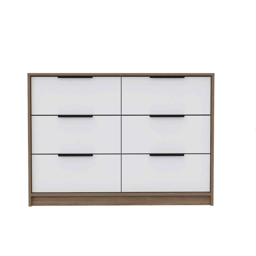 TuHome - Kaia Four Drawer Double Dresser Pine / White MDF - Green