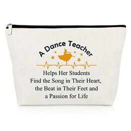 DORLUKFU - Dance Teacher Appreciation Gifts Makeup Bag Thank You Dance Teacher Gifts Dance Lover Gift Cosmetic Bag Dance Coach - Dance Teacher Gifts 299_NO5