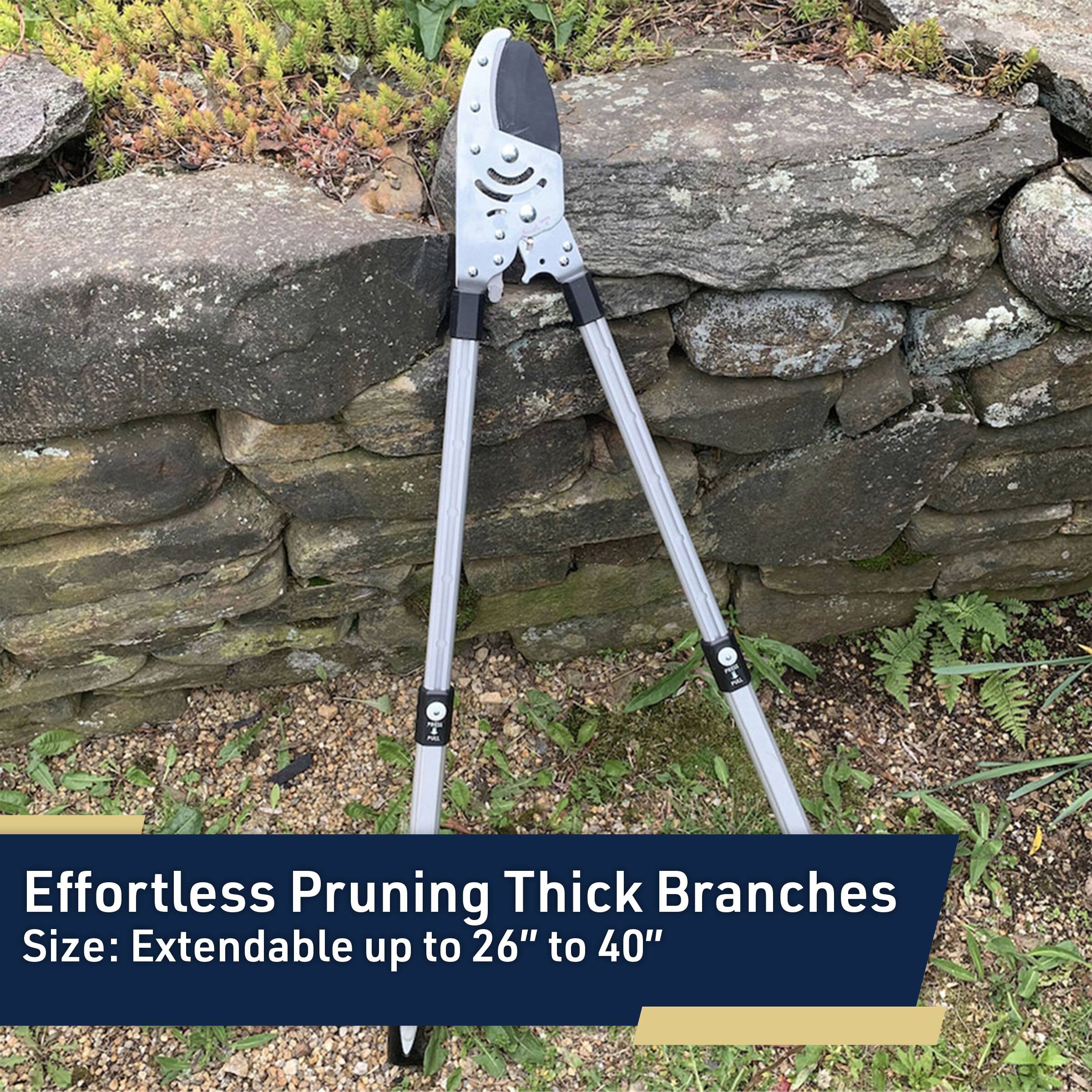 Effortless Pruning Thick Branches  
Size: Extendable up to 26" to 40"