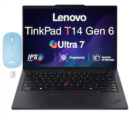 Lenovo - Upgraded - ThinkPad T14 Laptop 14.0 WUXGA Display (Ultra 7-255U, 16GB, 256GB SSD, Win 11 Home) w/Dockztorm Wireless Mouse - Black