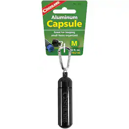 Coghlan’s - Coghlan's Aluminum Capsule with Carabiner, Watertight Seal - Medium 1 x 3.7 in" - Black