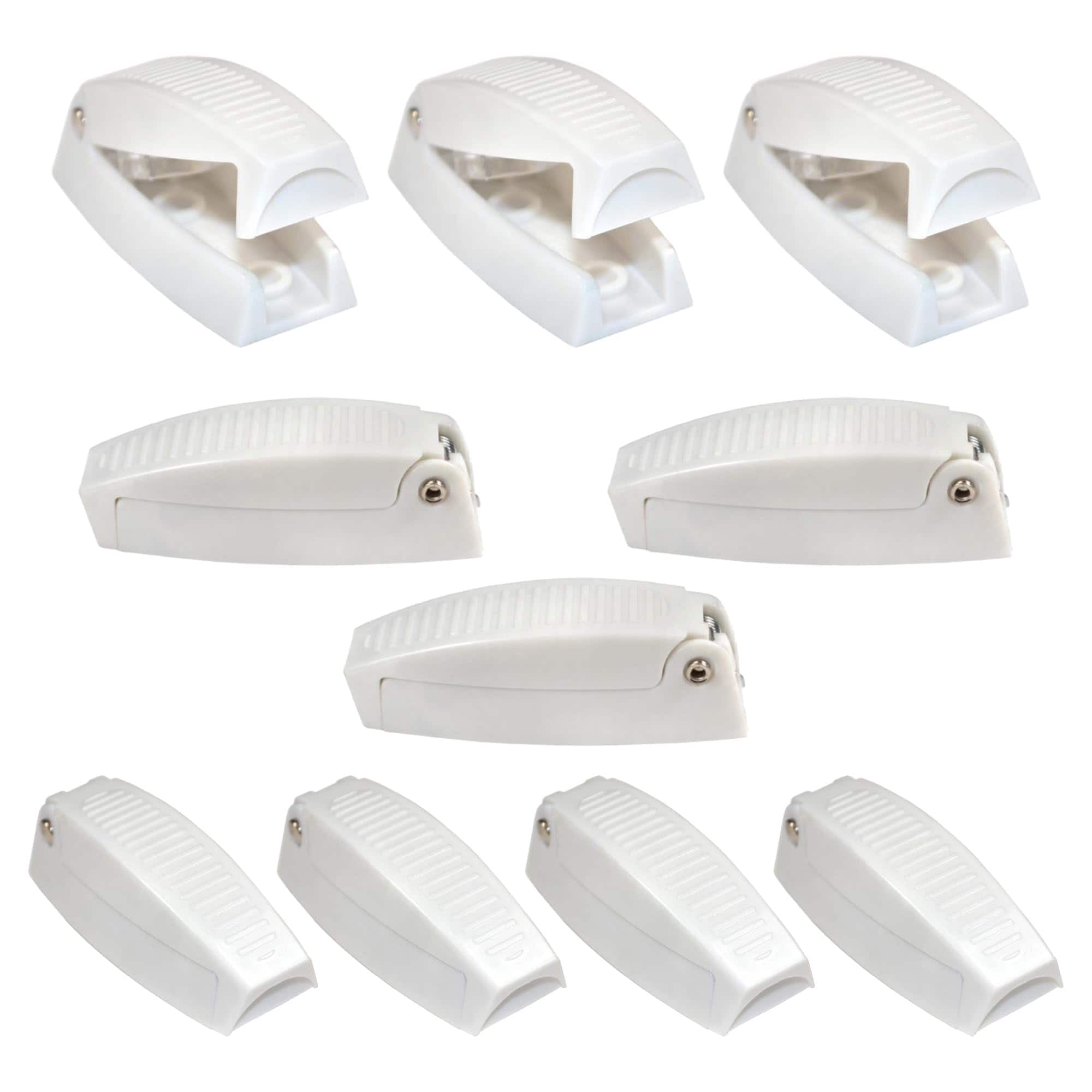 HQRP - 10-Pack RV Baggage Door Catch Latches - Spring-Loaded Storage Compartment Holders, Trailer Motorhome Camper - White