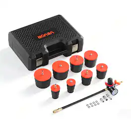 VEVOR - Turbo Boost Leak Tester Kit, 0-80 PSI Valve Gauge Range, Turbo System Leakage Tester Set with 4 Pairs - Black,Orange