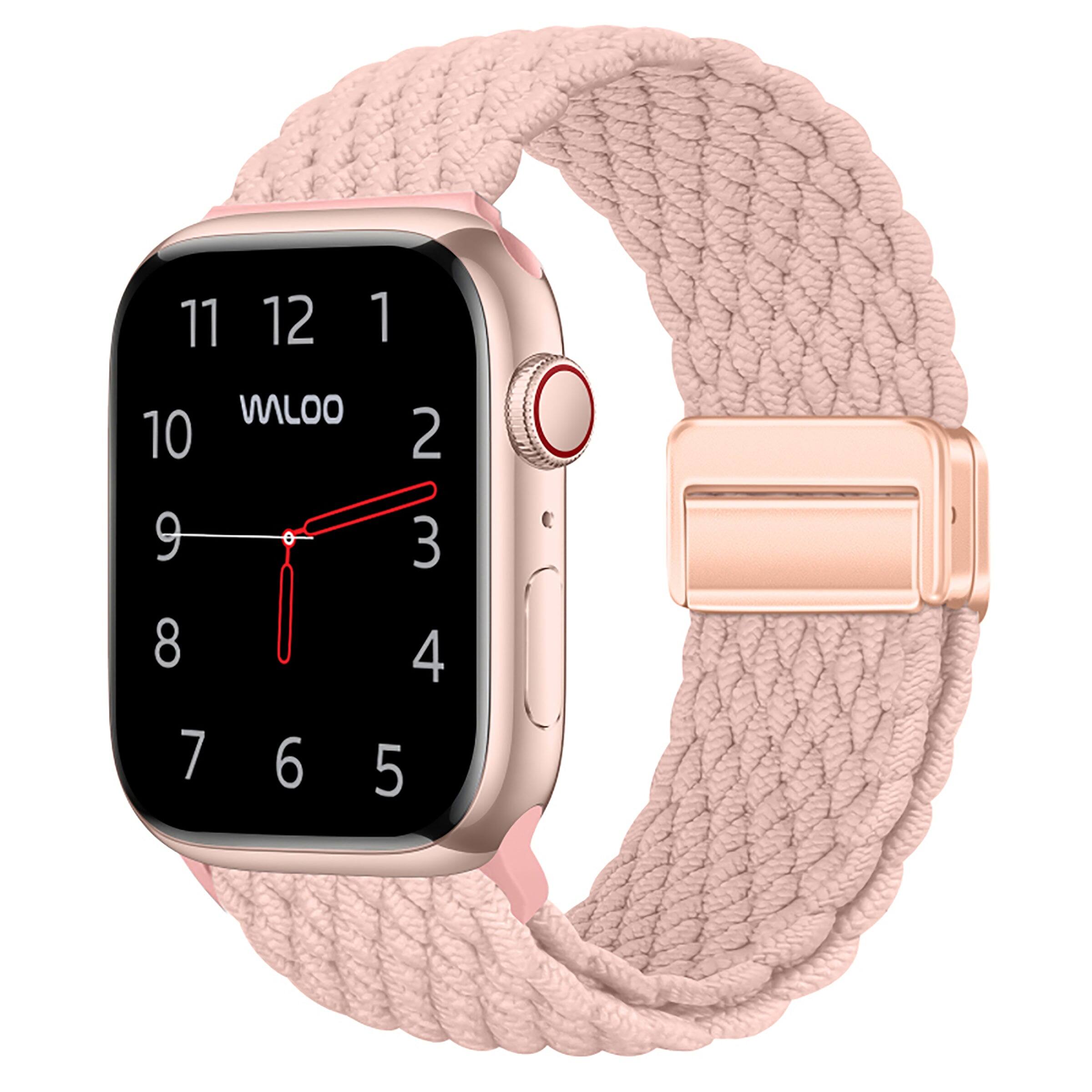 Waloo Braided Nylon Magnetic Loop Band For Apple Watch Light Pink ...