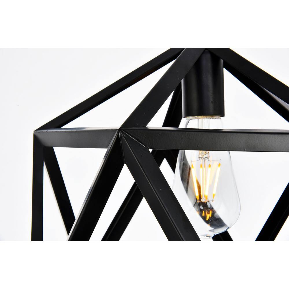 Alt View 2. Living District - Redmond Collection Pendant D13.0'' H14.6 Lt:1 Black Finish - Black.