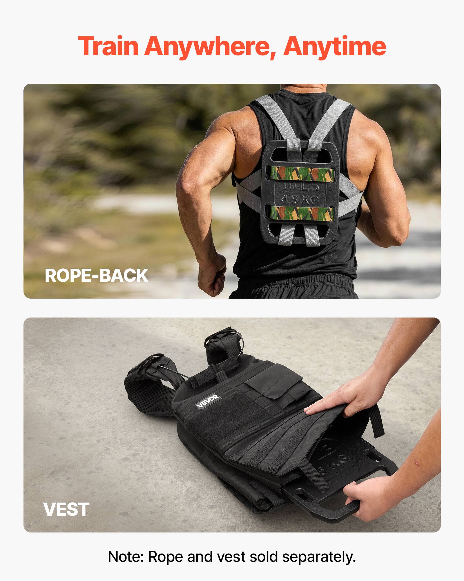 Train Anywhere, Anytime

4.5 KG ROPE-BACK VEVOR VEST

Note: Rope and vest sold separately.