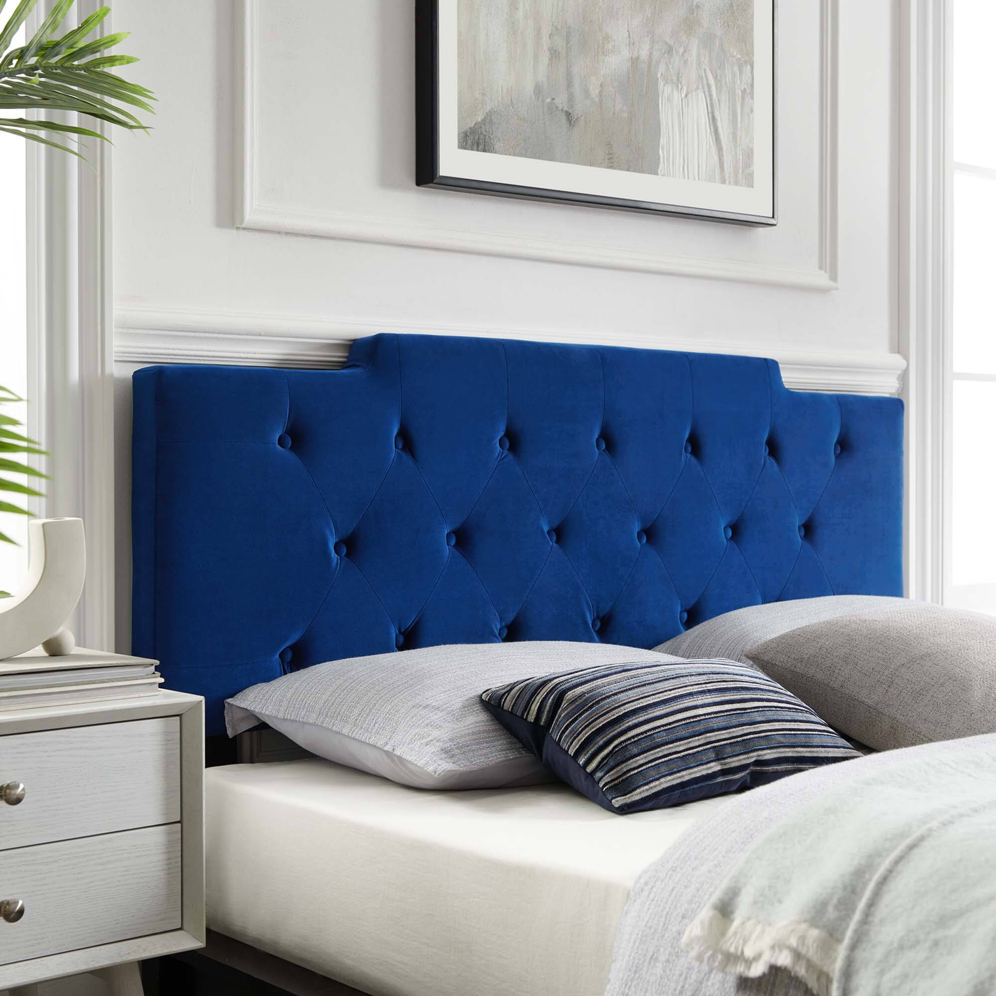 Alt View 1. Modway - Juliet Tufted Performance Velvet King/California King Headboard by Modway - Navy.