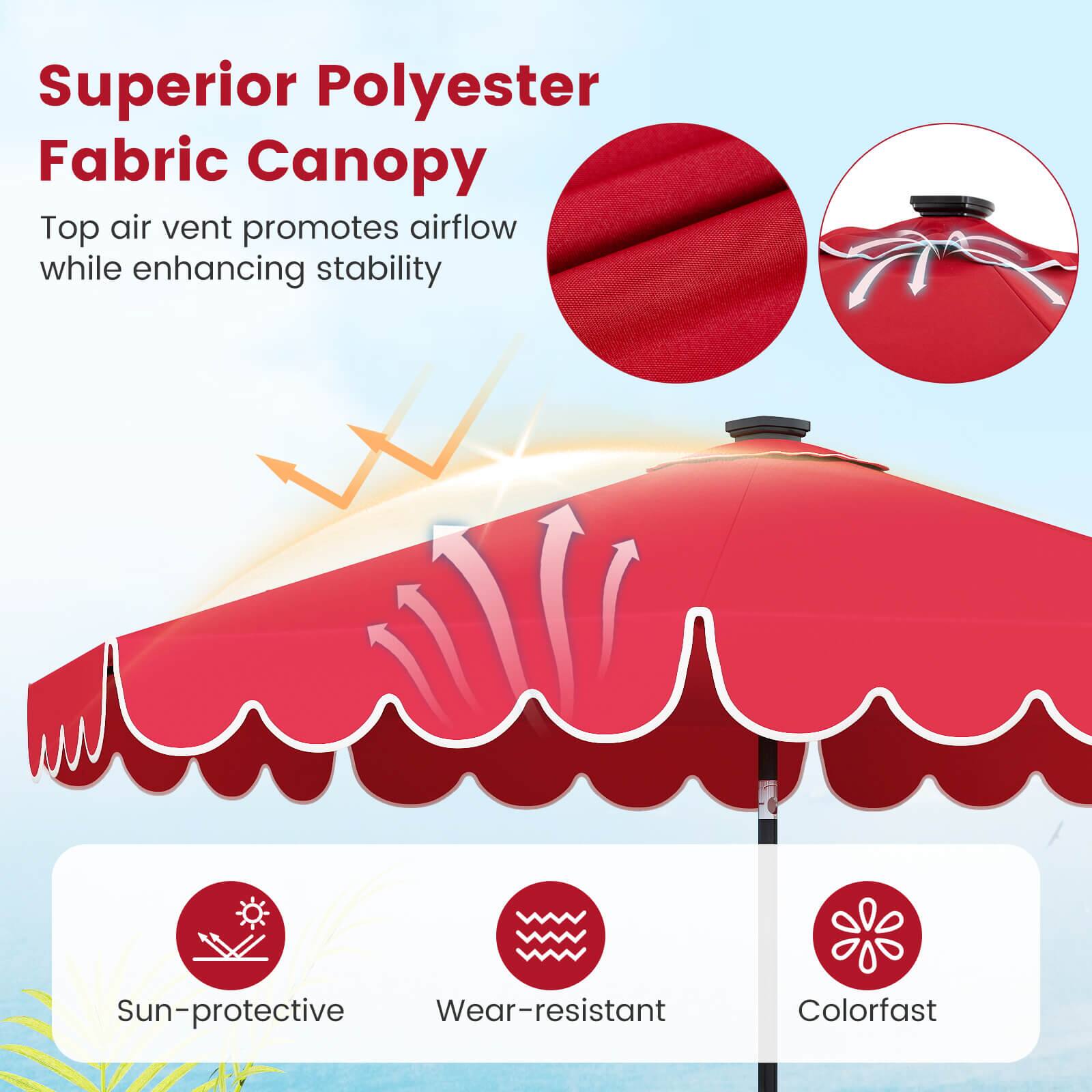 Superior Polyester Fabric Canopy: Top air vent promotes airflow while enhancing stability. Sun-protective, wear-resistant, and colorfast.