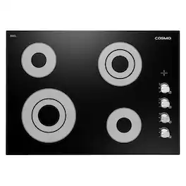 COSMO - COS-304ECC 30 in. Electric Ceramic Glass Cooktop with 4 Burners, Dual Zone Elements, Control Knobs - Black