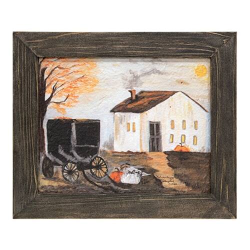 Front. BreeBe - Autumn Buggy Textured Framed Print - 10x8 - Multicolor.