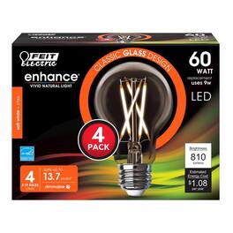FEIT ELECTRIC - A19 E26 (Medium) Filament LED Bulb Soft White 60 Watt Equivalence 4 pk