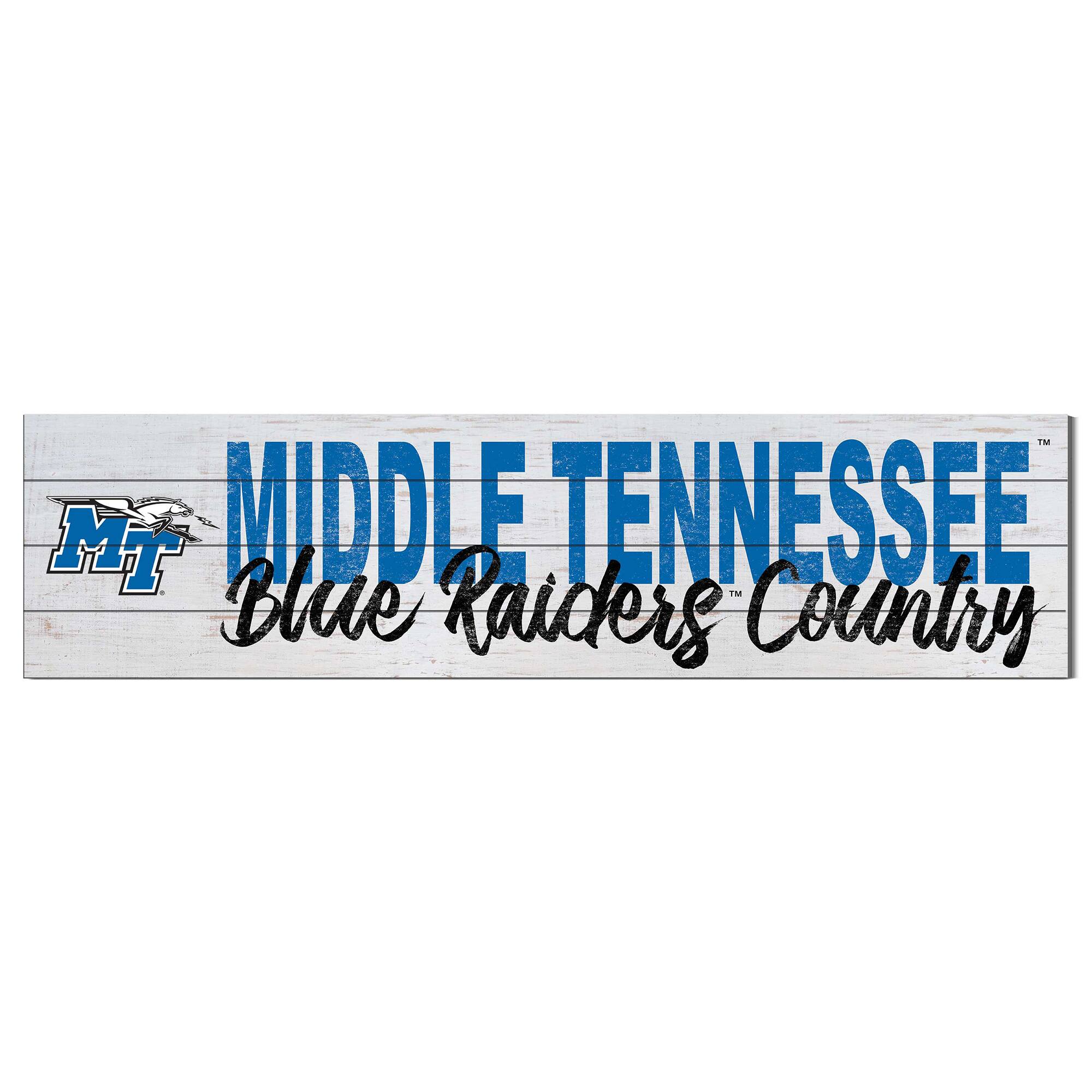 MTSU Blue Raiders 10'' x 40'' Logo Sign