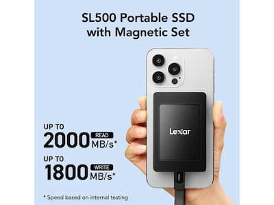 Lexar SL500 USB 3.2 Gen2x2 Portable SSD 1TB with Magnetic Set Lexar SL500 USB 3.2 Gen2x2 Portable SSD 1TB with Magnetic Set